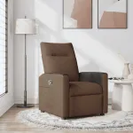 Fotoliu rabatabil, maro, material textil GartenMobel Dekor