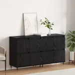 Dulap de depozitare 2 pcs Stejar Negru 60 x 35 x 70 cm GartenMobel Dekor