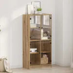 Bufet Stejar Artizanal 68 x 37 x 142 cm Lemn compozit GartenMobel Dekor