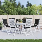 Set de perne pentru scaun cu spătar înalt 6 pcs Melanj negru GartenMobel Dekor