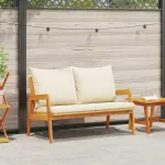 Bancă de grădină cu pernă Ulei Natural 115 x 65 x 71 cm GartenMobel Dekor