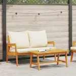 Set bistro cu pernă 2 Bucată Ulei Natural Lemn Solid de Acacia GartenMobel Dekor