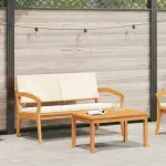 Set bistro cu pernă 2 pcs Ulei Natural Lemn Solid de Acacia GartenMobel Dekor
