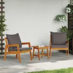 Set bistro cu pernă 3 pcs Maro Lemn Solid de Acacia GartenMobel Dekor