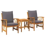 Set de canapele pentru grădină cu pernă 3 pcs Ulei Natural GartenMobel Dekor