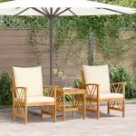 Set de canapele pentru grădină cu pernă 3 pcs Ulei Natural GartenMobel Dekor