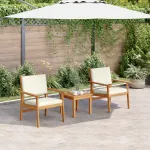 Set de canapele pentru grădină 3 pcs Alb crem GartenMobel Dekor