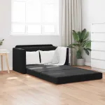 Pat canapea Negru 124 x 71 x 78 cm Catifea GartenMobel Dekor
