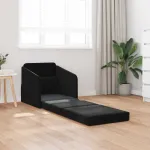 Pat canapea Negru 65 x 80 x 83 cm Catifea GartenMobel Dekor