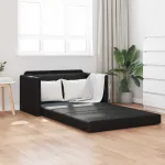 Pat canapea Negru 124 x 71 x 78 cm Piele artificiala GartenMobel Dekor