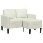 Canapea cu 2 locuri cu șezlong în formă L crem 125 cm catifea GartenMobel Dekor