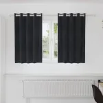 Perdele opace 2 pcs Negru 140 x 140 cm Catifea GartenMobel Dekor