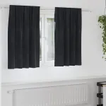 Perdele opace 2 pcs Negru 140 x 140 cm Catifea GartenMobel Dekor