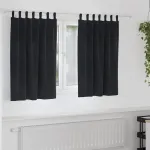 Perdele opace 2 pcs Negru 140 x 140 cm Catifea GartenMobel Dekor