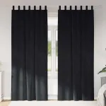 Perdele opace 2 pcs Negru 140 x 245 cm Catifea GartenMobel Dekor