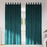 Perdele opace 2 pcs Verde închis 140 x 225 cm Catifea GartenMobel Dekor