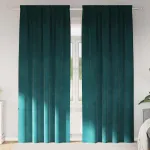 Perdele opace 2 pcs Verde închis 140 x 225 cm Catifea GartenMobel Dekor