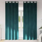 Perdele opace 2 pcs Verde închis 140 x 260 cm Catifea GartenMobel Dekor