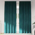Perdele opace 2 pcs Verde închis 140 x 260 cm Catifea GartenMobel Dekor