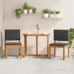 Scaun pentru Grădină cu pernă 2 pcs Maro Lemn masiv de acacia GartenMobel Dekor