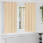 Perdele Opaque cu Inel 2 pcs Crem 175 x 140 cm Poliester GartenMobel Dekor