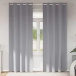 Perdele Opaque cu Inel 2 pcs Gri deschis 225 x 140 cm Poliester GartenMobel Dekor