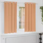 Perdele Opaque cu Inel 2 pcs Maro deschis 175 x 140 cm GartenMobel Dekor