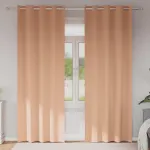 Perdele Opaque cu Inel 2 pcs Maro deschis 245 x 140 cm GartenMobel Dekor