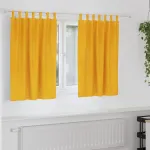 Perdele opace 2 pcs Galben muștar 140 x 140 cm Catifea GartenMobel Dekor