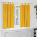 Perdele opace 2 pcs Galben muștar 140 x 175 cm Catifea GartenMobel Dekor