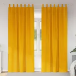 Perdele opace 2 pcs Galben muștar 140 x 225 cm Catifea GartenMobel Dekor