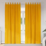 Perdele opace 2 pcs Galben muștar 140 x 260 cm Catifea GartenMobel Dekor