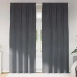 Perdele opace 2 pcs Gri deschis 140 x 260 cm Catifea GartenMobel Dekor