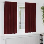 Perdele opace 2 pcs Roșu Vin 140 x 175 cm Catifea GartenMobel Dekor