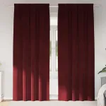 Perdele opace 2 pcs Roșu Vin 140 x 225 cm Catifea GartenMobel Dekor