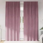 Perdele opace 2 pcs Roz închis 140 x 245 cm Catifea GartenMobel Dekor