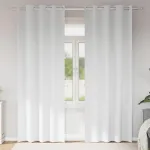 Perdele Opaque cu Inel 2 pcs Alb pur 245 x 140 cm Poliester GartenMobel Dekor