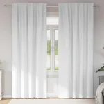 Perdele Opaque cu Inel 2 pcs Alb strălucitor 260 x 140 cm GartenMobel Dekor