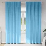 Perdele Opaque cu Inel 2 pcs Albastru deschis 245 x 140 cm GartenMobel Dekor
