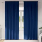Perdele Opaque cu Inel 2 pcs Albastru închis 260 x 140 cm GartenMobel Dekor