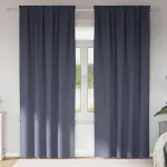 Perdele Opaque cu Inel 2 pcs Antracit 245 x 140 cm Poliester GartenMobel Dekor