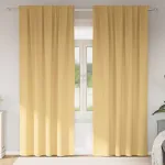 Perdele Opaque cu Inel 2 pcs Bej 225 x 140 cm Poliester GartenMobel Dekor
