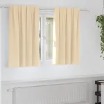 Perdele Opaque cu Inel 2 pcs Crem 140 x 140 cm Poliester GartenMobel Dekor