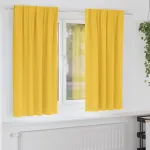 Perdele Opaque cu Inel 2 pcs Galben muștar 175 x 140 cm GartenMobel Dekor