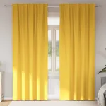 Perdele Opaque cu Inel 2 pcs Galben muștar 245 x 140 cm GartenMobel Dekor