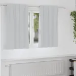 Perdele Opaque cu Inel 2 pcs Gri Deschis 140 x 140 cm Poliester GartenMobel Dekor