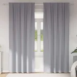 Perdele Opaque cu Inel 2 pcs Gri deschis 245 x 140 cm Poliester GartenMobel Dekor