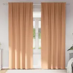 Perdele Opaque cu Inel 2 pcs Maro deschis 225 x 140 cm GartenMobel Dekor