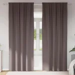 Perdele Opaque cu Inel 2 pcs Maro închis 225 x 140 cm Poliester GartenMobel Dekor