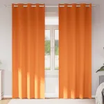 Perdele Opaque cu Inel 2 pcs Portocalie Aprinsă 245 x 140 cm GartenMobel Dekor